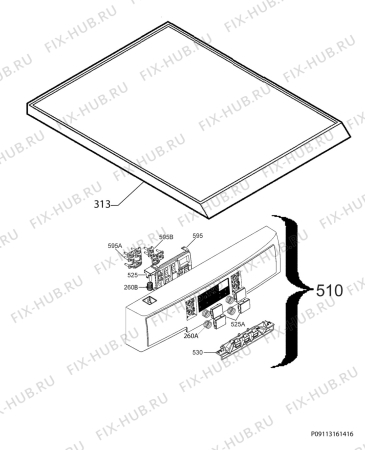 Взрыв-схема посудомоечной машины Electrolux ESF4510ROX - Схема узла Command panel 037